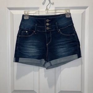 YMI dark wash high waisted shorts
